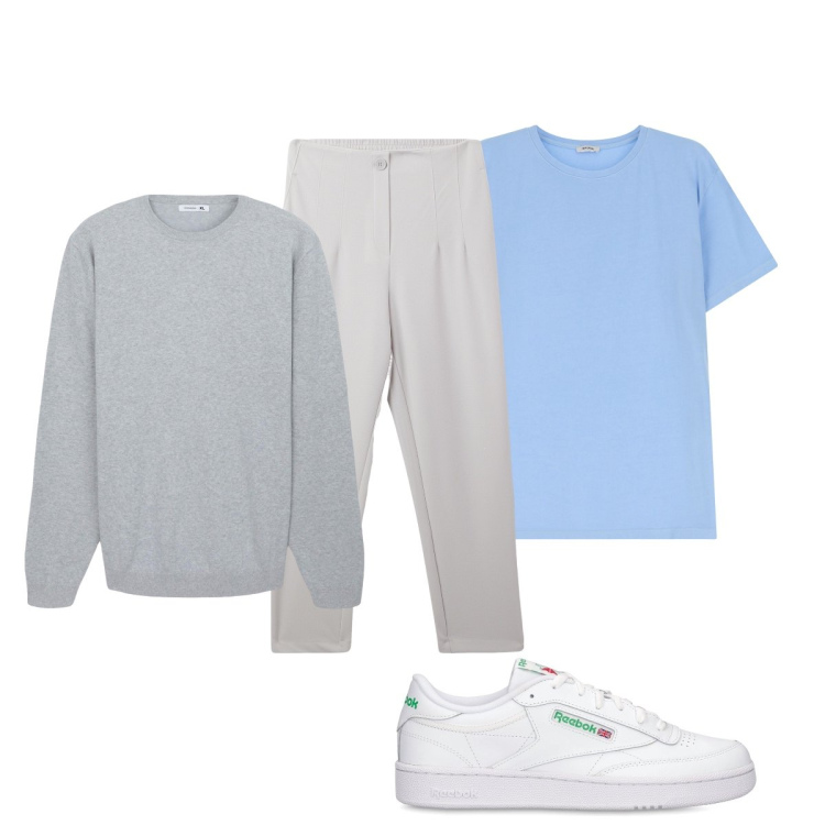 Outfit uomo - Total look #2107846. Stile Casual per Tutti i giorni. Abbinamento con pantaloni chino, maglieria, t-shirt, sneakers.