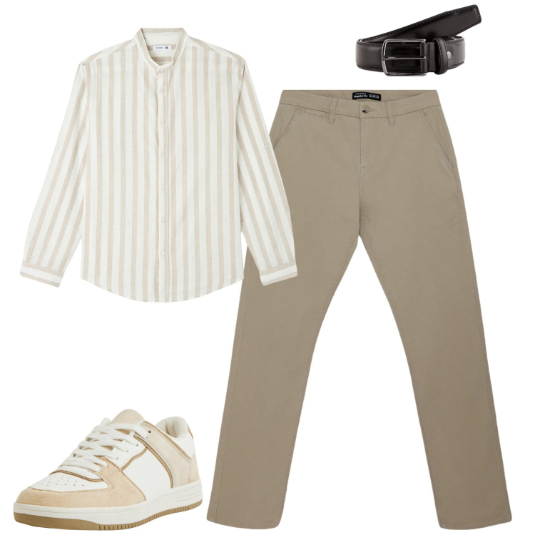 Outfit uomo - Chino e camicia. Stile Urban per Tutti i giorni. Abbinamento con camicie, pantaloni chino, sneakers, cinture.