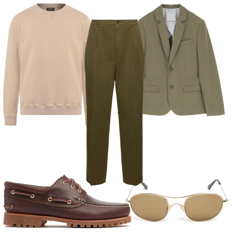 Outfit uomo - Total look #2107884. Stile Casual per Tutti i giorni. Abbinamento con felpe, giacche, pantaloni, occhiali da sole, scarpe stringate.