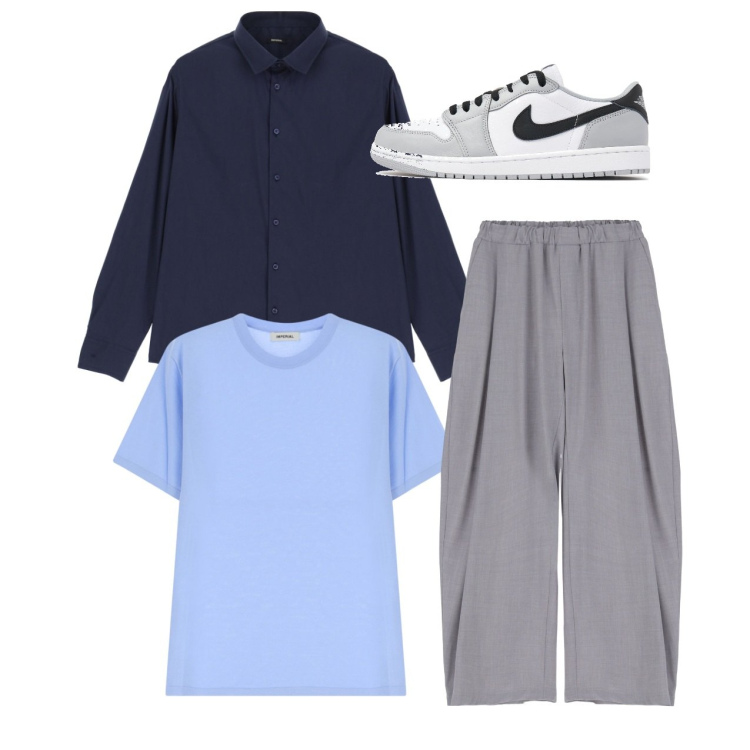 Outfit uomo - Camiceria oversize. Stile Trendy per Tutti i giorni. Abbinamento con camicie, pantaloni, t-shirt, sneakers.