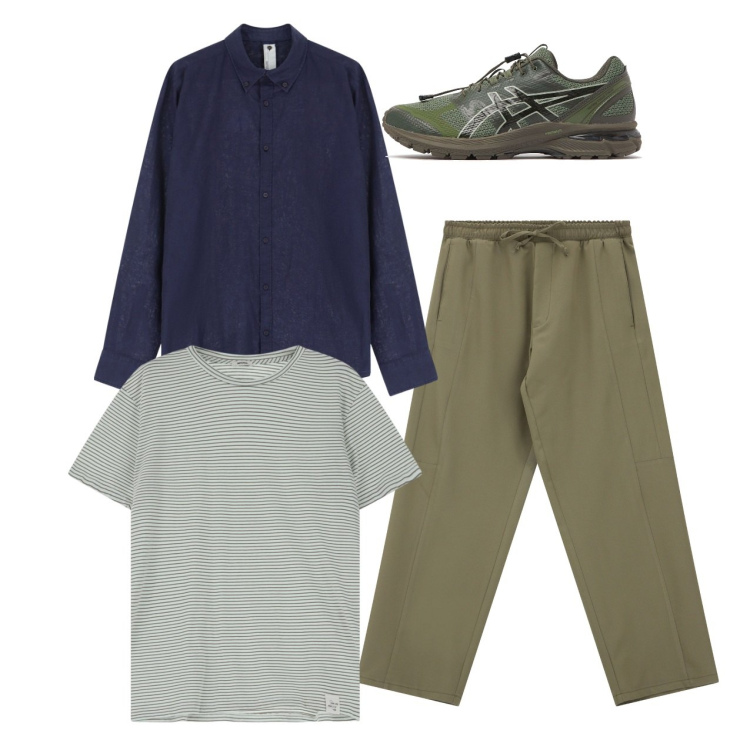 Outfit uomo - Total look. Stile Casual per Tutti i giorni. Abbinamento con pantaloni cargo, t-shirt, camicie, sneakers.