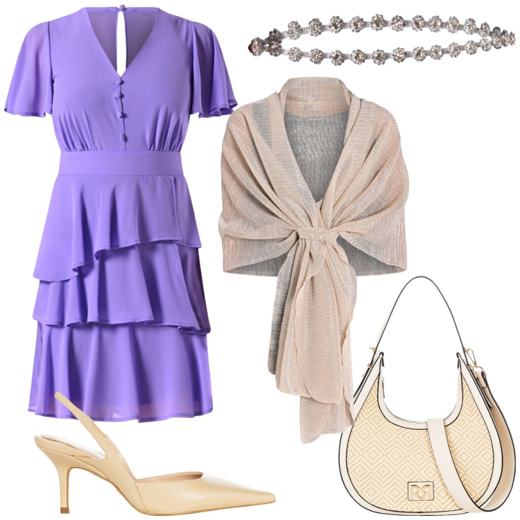 Outfit donna - Rinascimento cerimonia. Stile Chic per Cerimonia. Abbinamento con stole, vestiti corti, décolleté, borse a mano, cinture.