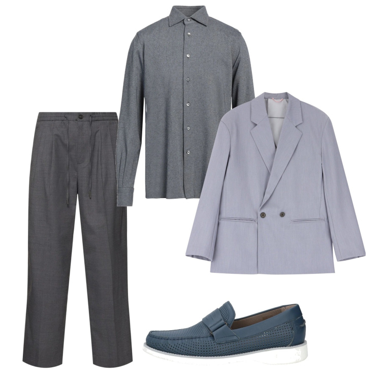 Outfit uomo - Elegante. Stile Casual per Tutti i giorni. Abbinamento con scarpe stringate, camicie, giacche, pantaloni.