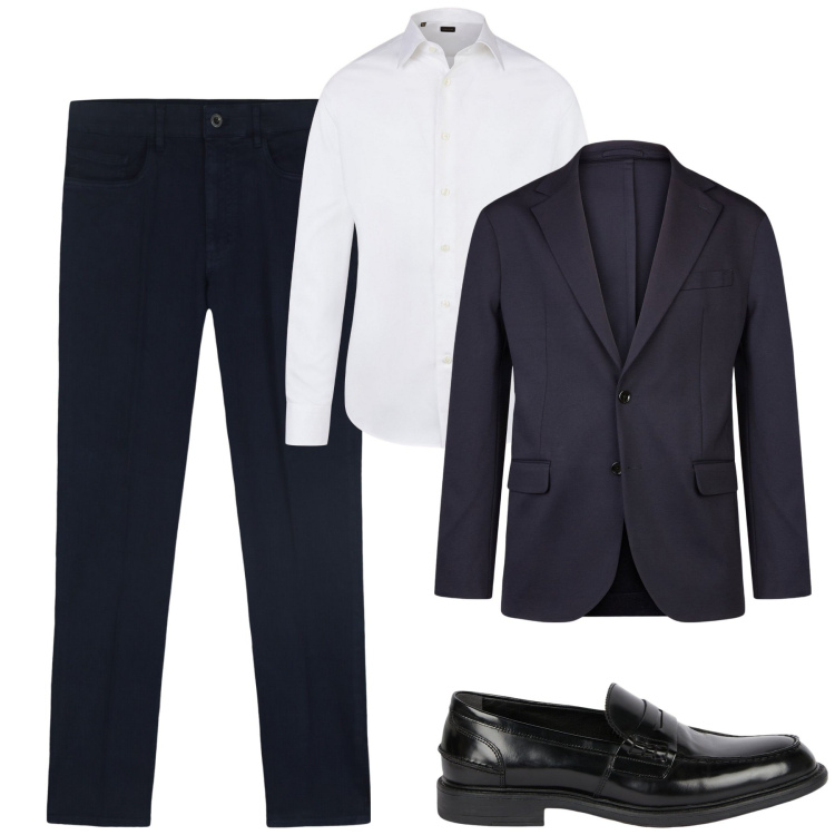 Outfit uomo - Doppelganger. Stile Business/Elegante per Tutti i giorni. Abbinamento con giacche, scarpe stringate, camicie, pantaloni.