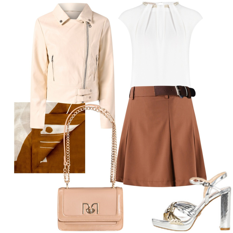 Outfit donna - Total look #2108279. Stile Chic per Cerimonia. look ideale per Petite. Abbinamento con minigonne, sandali in pelle, giacche, bluse, sciarpe, borse a tracolla.