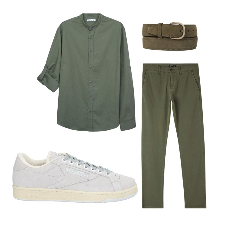 Outfit uomo - Total look #2108281. Stile Casual per Tutti i giorni. Abbinamento con sneakers, camicie, pantaloni chino, cinture.