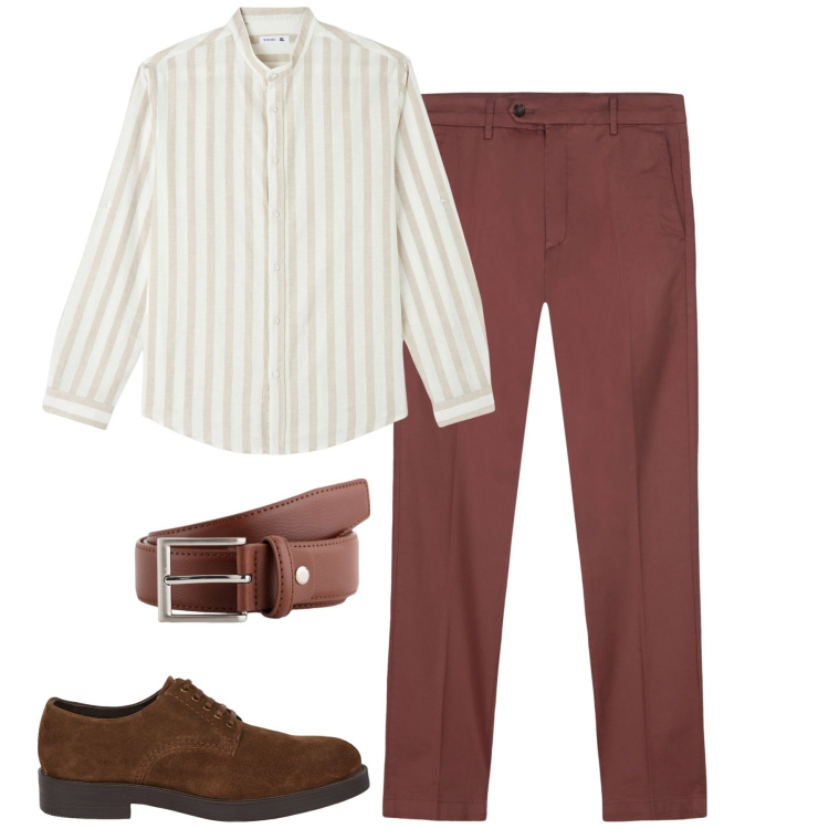 Outfit uomo - City. Stile Urban per Tutti i giorni. Abbinamento con camicie, pantaloni chino, scarpe stringate, cinture.