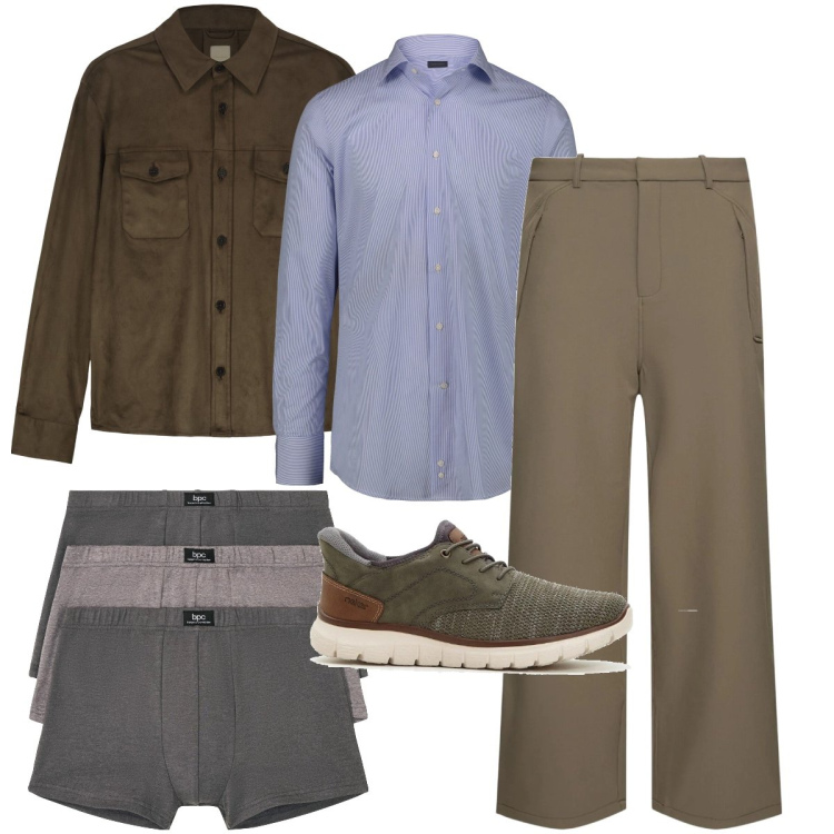 Outfit uomo - La camicia azzurra. Stile Urban per Ufficio. Abbinamento con boxer, sneakers, giacche, pantaloni, camicie.