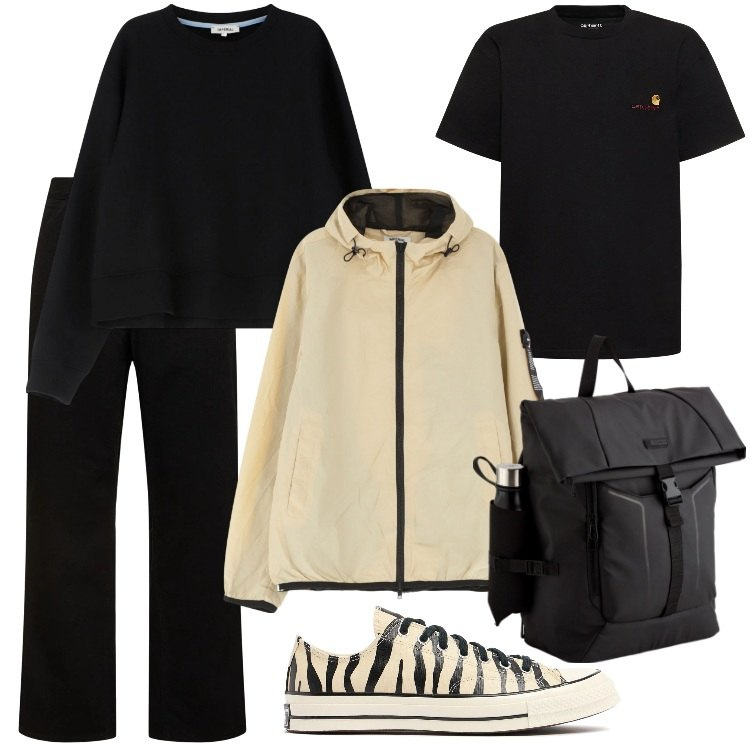 Outfit uomo - Ma che ne so dove vado. Stile Urban per Tutti i giorni. Abbinamento con felpe, giacche, sneakers, t-shirt, jeans, borse sportive.