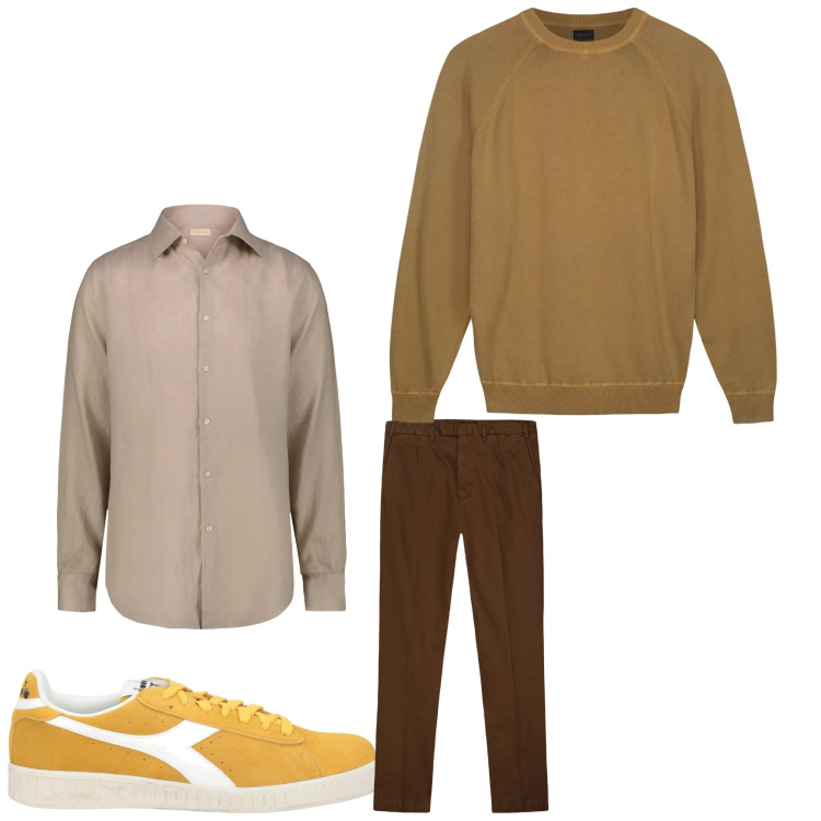 Outfit uomo - Gli ultimi freddi. Stile Casual per Tutti i giorni. Abbinamento con sneakers, pantaloni, camicie, maglieria.