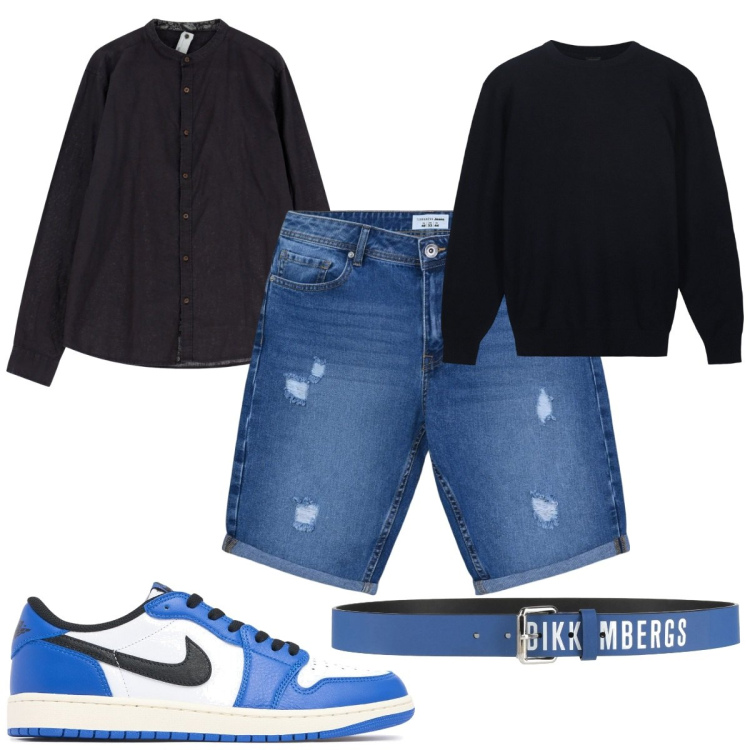 Outfit uomo - Total look #2108712. Stile Trendy per Tutti i giorni. Abbinamento con cinture, bermuda, camicie, maglieria, sneakers.