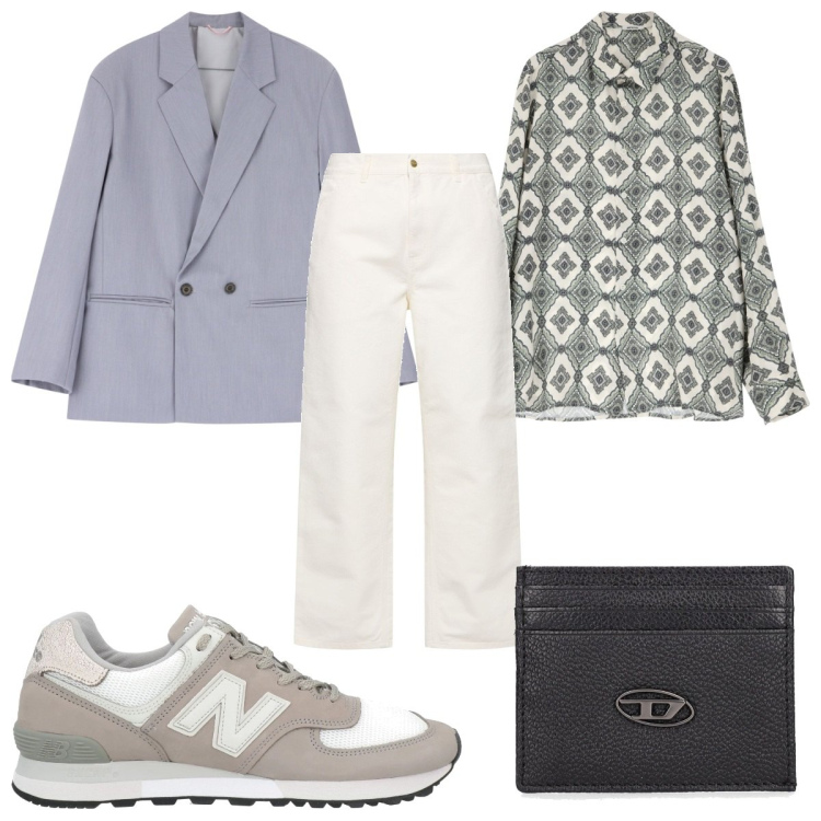 Outfit uomo - Total look #2108723. Stile Casual per Tutti i giorni. Abbinamento con sneakers, camicie, giacche, jeans, portafogli.