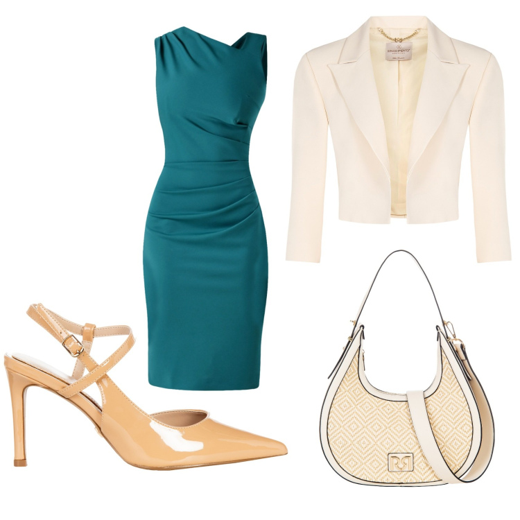 Outfit donna - Da madrina a testimone. Stile Casual chic per Cerimonia. Abbinamento con vestiti asimmetrici, bolero, décolleté, borse a mano.