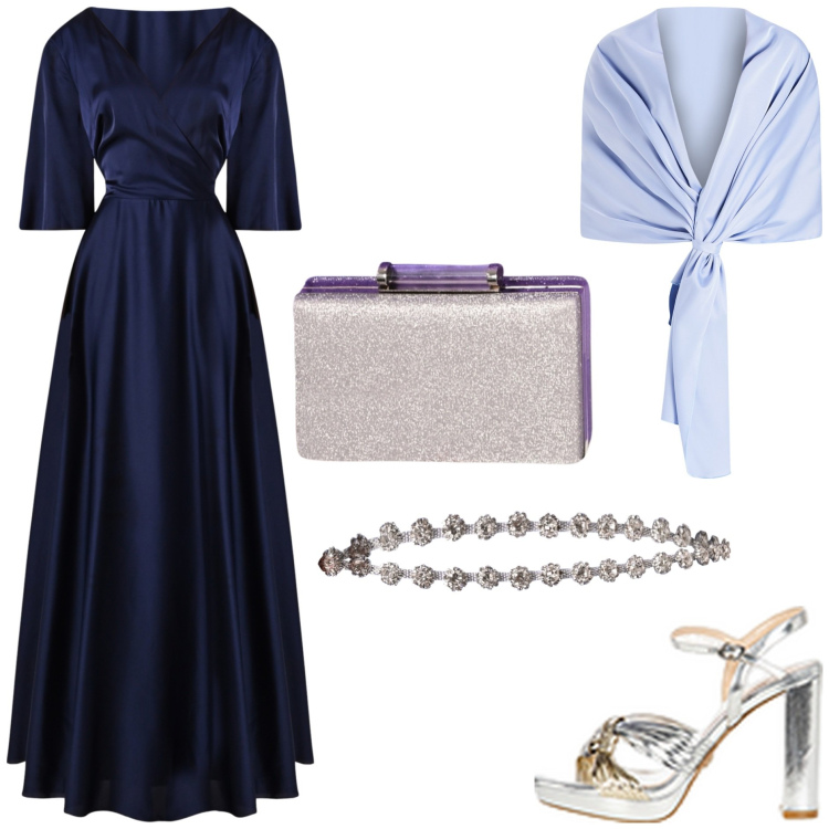 Outfit donna - Rinascimento - Collezione cerimonie. Stile Chic per Cerimonia. Abbinamento con vestiti midi/longuette, sandali in pelle, pochette, stole, cinture.