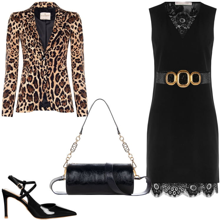 Outfit donna - La serata glamour. Stile Glamour per Serata fuori. Abbinamento con décolleté, borse a mano, vestiti a tubino, blazer, cinture.