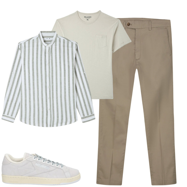 Outfit uomo - Total look #2108852. Stile Urban per Tutti i giorni. Abbinamento con sneakers, camicie, t-shirt, pantaloni chino.