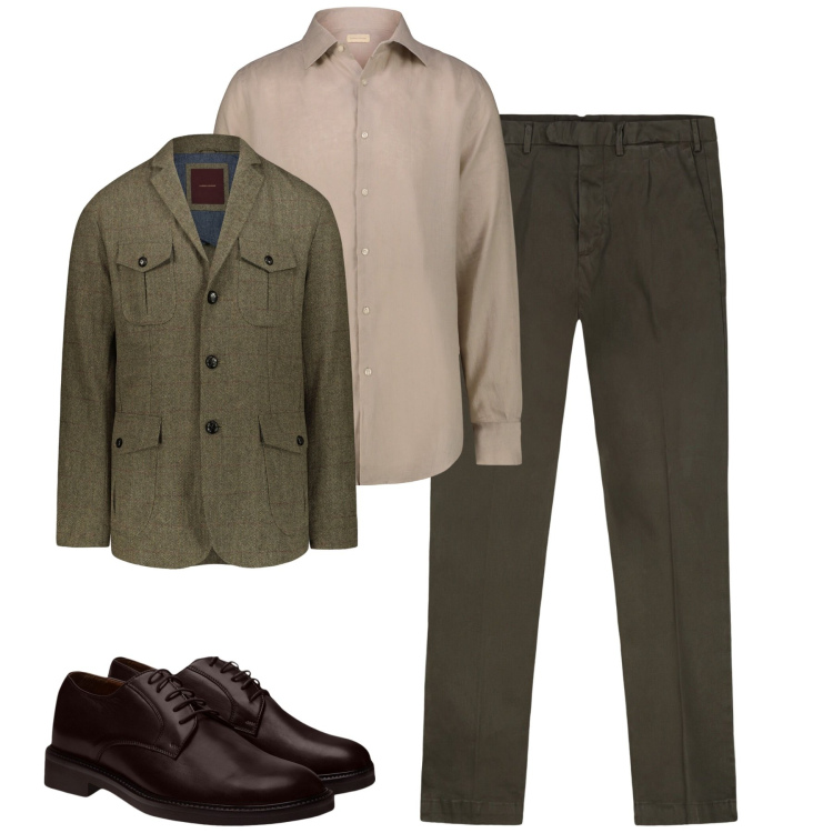 Outfit uomo - City. Stile Urban per Tutti i giorni. Abbinamento con scarpe stringate, pantaloni, giacche, camicie.