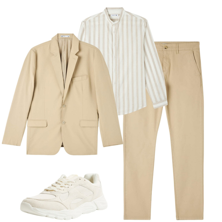 Outfit uomo - City. Stile Urban per Tutti i giorni. Abbinamento con giacche, camicie, pantaloni chino, sneakers.