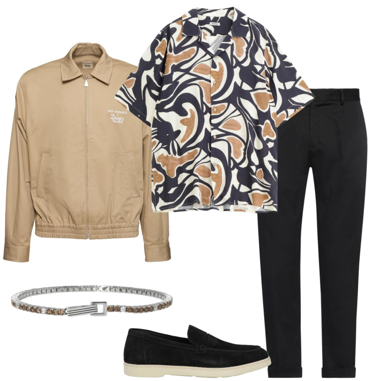 Outfit uomo - La camicia giusta. Stile Casual per Tutti i giorni. Abbinamento con pantaloni, scarpe stringate, braccialetti, camicie a manica corta, giacche.