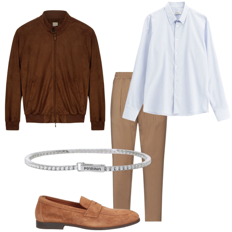 Outfit uomo - Total look #2109047. Stile Business/Elegante per Serata speciale. Abbinamento con pantaloni, scarpe stringate, braccialetti, camicie, giacche.