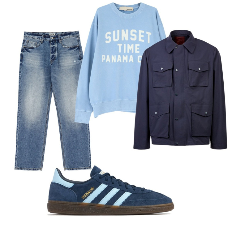 Outfit uomo - Total look #2109364. Stile Casual per Tutti i giorni. Abbinamento con jeans, felpe, giacche, sneakers.