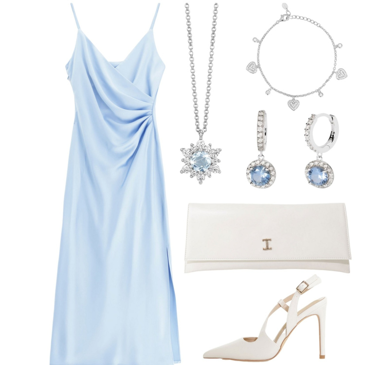 Outfit donna - Total look #2109566. per Ufficio. Abbinamento con braccialetti, collane, orecchini, vestiti midi/longuette, décolleté, pochette.