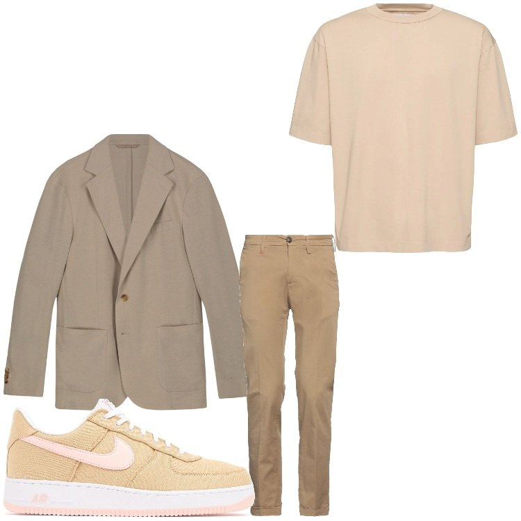 Outfit uomo - La mia t-shirt. Stile Casual per Serata speciale. Abbinamento con pantaloni chino, giacche, t-shirt, sneakers.