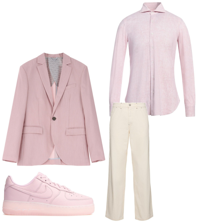 Outfit uomo - Mr.Pink. Stile Business/Elegante per Serata speciale. Abbinamento con camicie, giacche, sneakers, pantaloni.