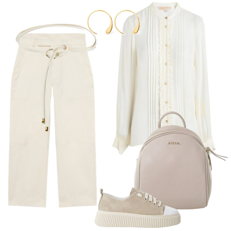 Outfit donna - Total look #2110178. Stile Etnico per Tutti i giorni. Abbinamento con camicie, cinture, sneakers, zaini, orecchini, pantaloni a palazzo.