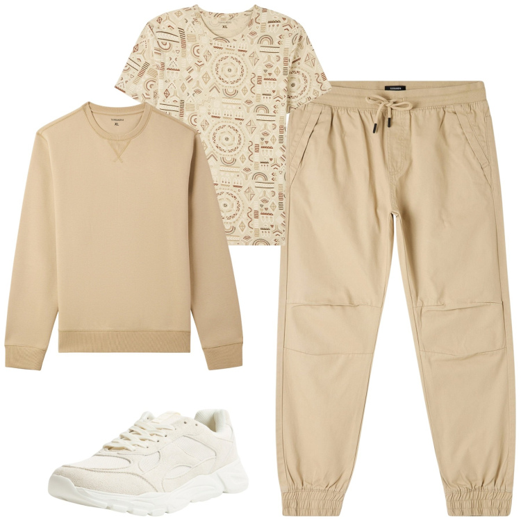 Outfit uomo - Total look #2110679. Stile Casual per Tutti i giorni. Abbinamento con pantaloni, t-shirt, sneakers, felpe.