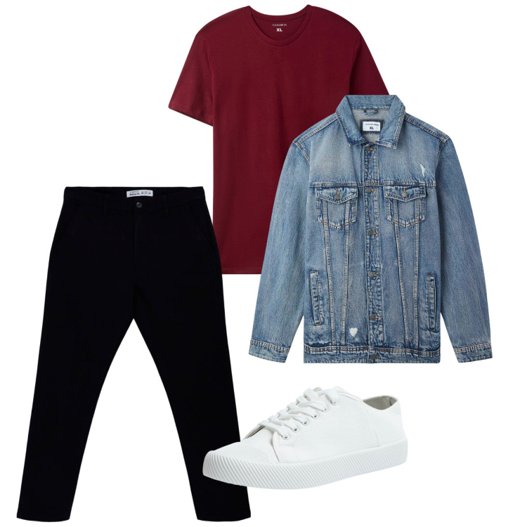 Outfit uomo - Casual city. Stile Casual per Tutti i giorni. Abbinamento con pantaloni chino, giacche, t-shirt, sneakers.