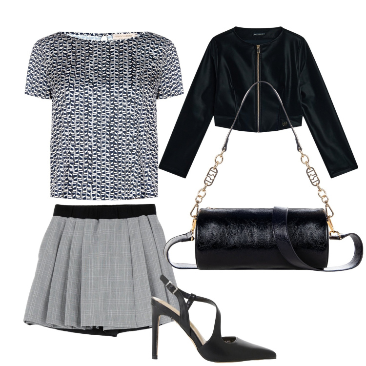 Outfit donna - Total look #2110950. Stile Glamour per Ufficio. Abbinamento con bluse, borse a mano, gonne, décolleté, blazer.