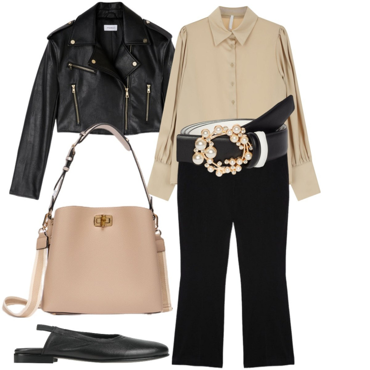 Outfit donna - La cintura con le perle. Stile Bon Ton per Serata fuori. Abbinamento con ballerine, camicie, cinture, pantaloni, blazer, borse a secchiello.