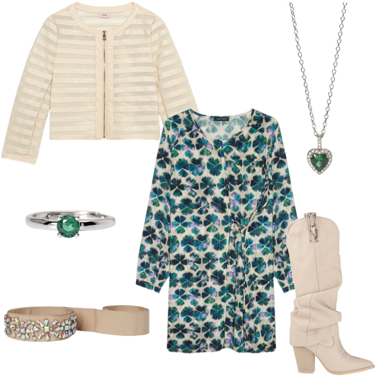Outfit donna - Ancora pioggia.... Stile Casual per Tutti i giorni. Abbinamento con stivali, anelli, ciondoli, vestiti corti, cinture, blazer.