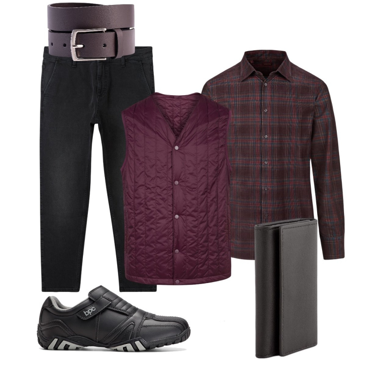 Outfit uomo - Abbigliamento “rilassato “. Stile Casual per Tutti i giorni. Abbinamento con scarpe stringate, jeans, piumini, cinture, camicie, portamonete.