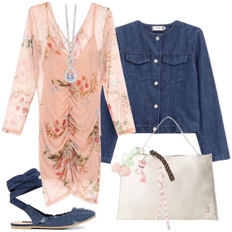 Outfit donna - Casual comoda collezione. Stile Casual chic per Cerimonia. Abbinamento con ciondoli, vestiti corti, blazer, borse a spalla, portachiavi, ballerine.