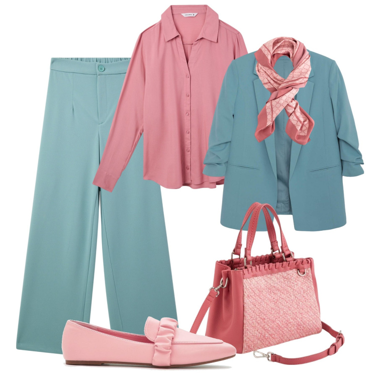 Outfit donna - Solo 2 colori per tutto il giorno. Stile Trendy per Tutti i giorni. Abbinamento con mocassini, pantaloni, camicie, blazer, foulard, borse a mano.