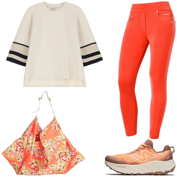 Outfit donna - Total look #2112069. Stile Casual per Tutti i giorni. Abbinamento con borse a spalla, sneakers, jeggings, felpe.