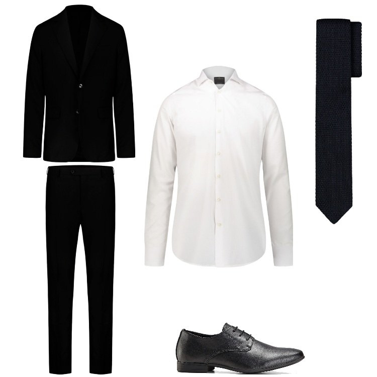 Outfit uomo - Un evento. Stile Business/Elegante per Cerimonia. Abbinamento con scarpe stringate, abiti, camicie, cravatte.