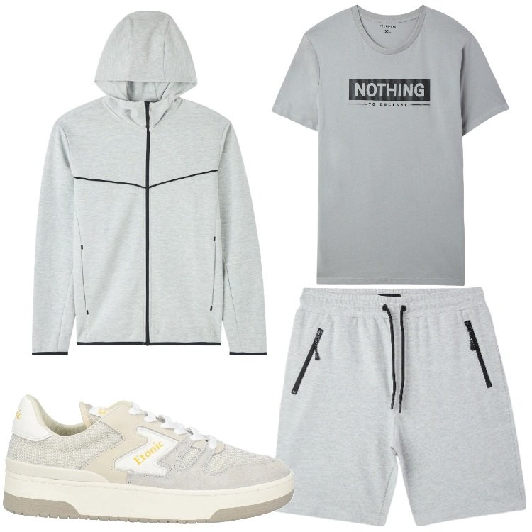 Outfit uomo - Corsetta per smaltire. Stile Casual per Sport. Abbinamento con sneakers, felpe con cappuccio, t-shirt, bermuda.