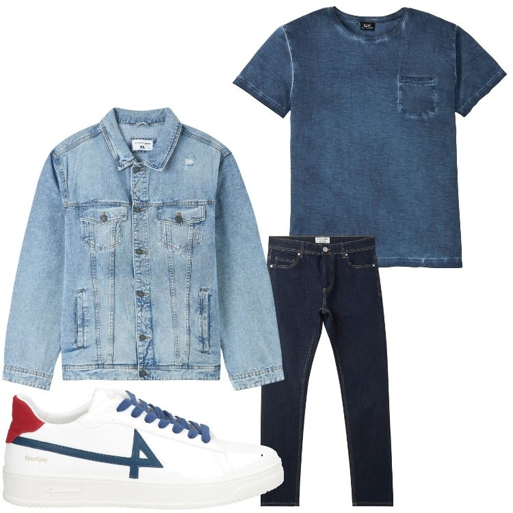 Outfit uomo - Informale. Stile Casual per Tutti i giorni. Abbinamento con t-shirt, sneakers, giacche, jeans skinny.