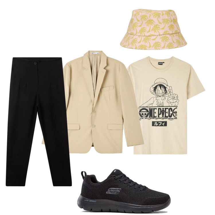 Outfit uomo - Casual con Terranova. Stile Casual per Tutti i giorni. Abbinamento con sneakers, pantaloni chino, giacche, cappelli con visiera, t-shirt.