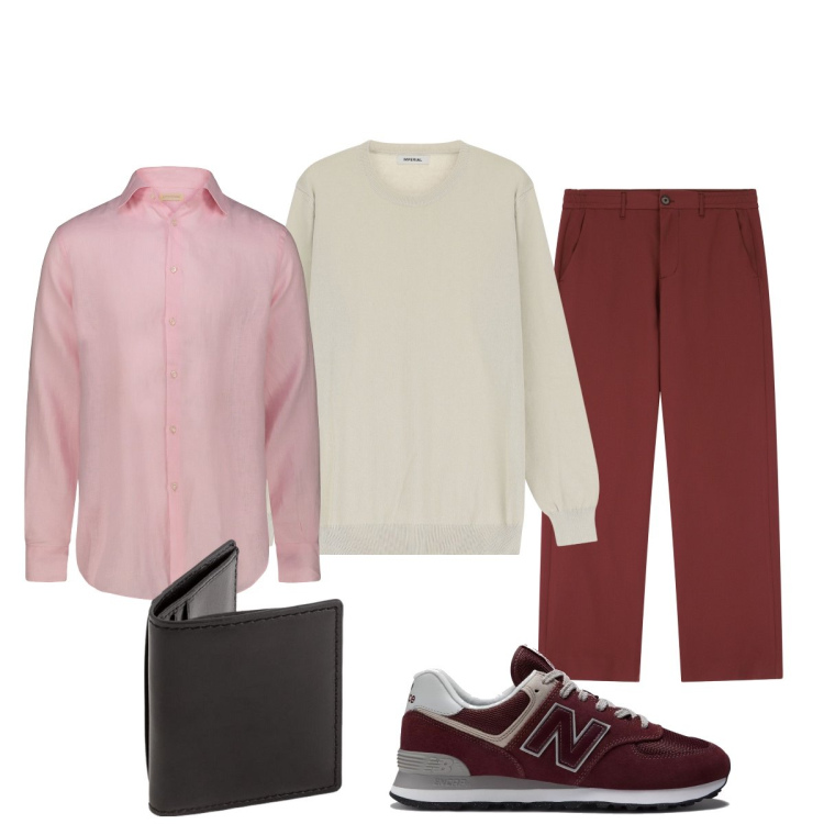 Outfit uomo - Total look #2112252. Stile Casual per Ufficio. Abbinamento con sneakers, pantaloni, maglieria, camicie, portafogli.