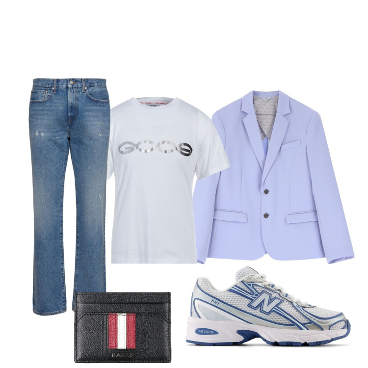 Outfit uomo - Total look #2112259. Stile Casual per Tutti i giorni. Abbinamento con portafogli, t-shirt, sneakers, giacche, jeans.