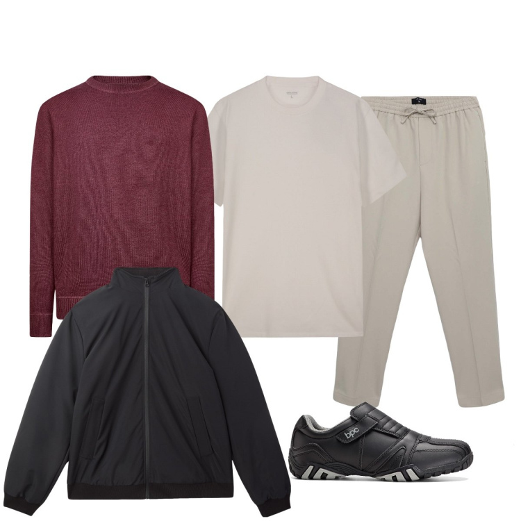 Outfit uomo - Total look #2112268. Stile Casual per Tutti i giorni. Abbinamento con scarpe stringate, giacche, pantaloni, maglieria, t-shirt.