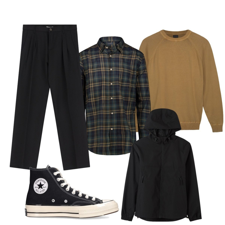 Outfit uomo - Total look #2112293. Stile Casual per Tutti i giorni. Abbinamento con giacche, pantaloni, maglieria, camicie, sneakers.