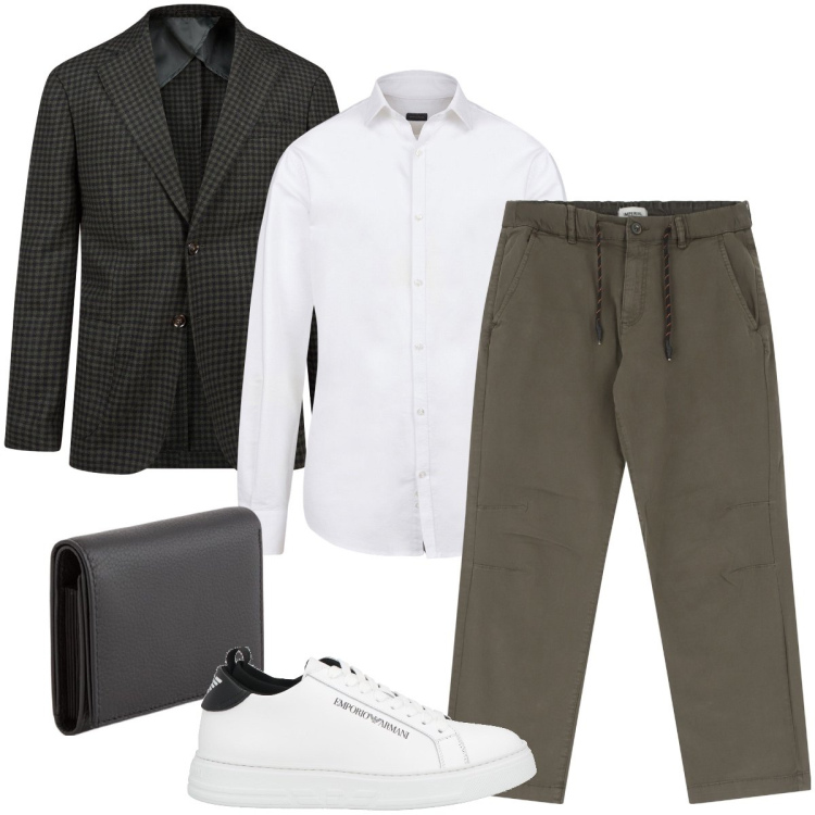 Outfit uomo - La giacca a quadri. Stile Business/Elegante per Serata speciale. Abbinamento con sneakers, pantaloni, giacche, camicie, portafogli.