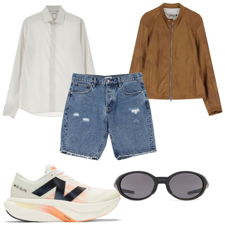 Outfit uomo - Total look #2112753. Stile Trendy per Tutti i giorni. Abbinamento con sneakers, bermuda, giacche, camicie, occhiali da sole.