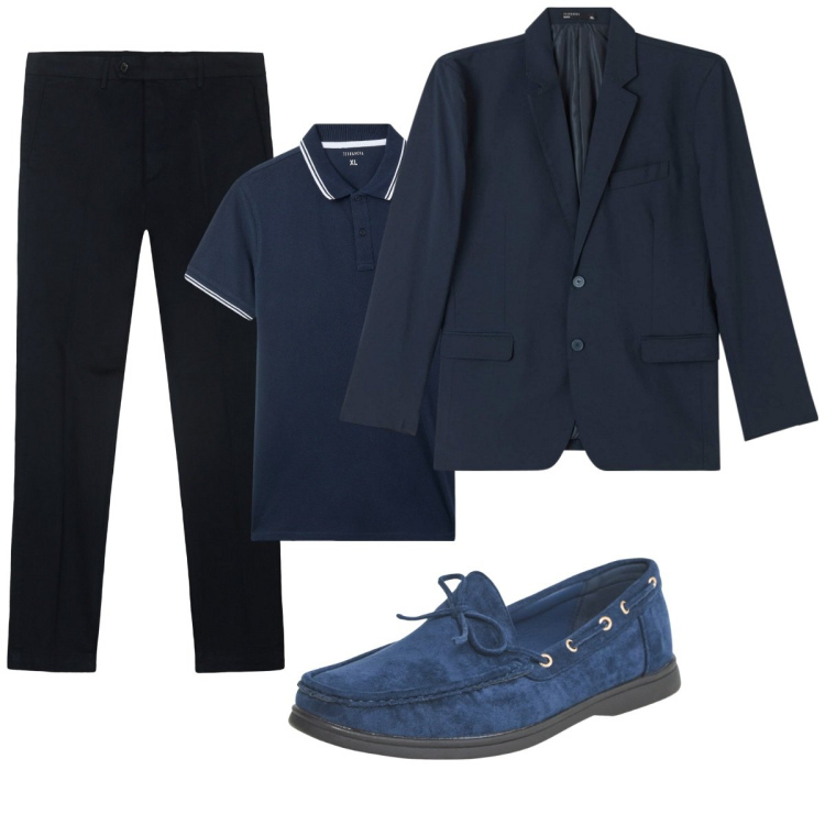 Outfit uomo - Total look #2113040. Stile Business/Elegante per Tutti i giorni. Abbinamento con scarpe stringate, polo, giacche, pantaloni chino.