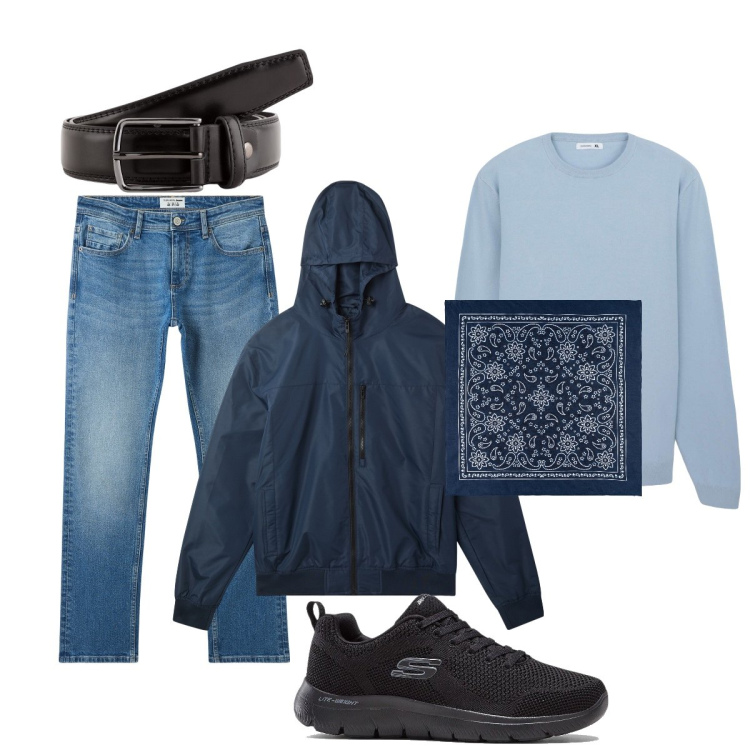 Outfit uomo - Il foulard un tocco di classe. Stile Casual per Tutti i giorni. Abbinamento con sneakers, jeans, giacche, maglieria, cinture, sciarpe e foulard.